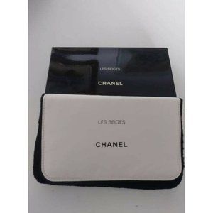 Chanel Cosmetic Bag With Mirror White